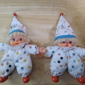 Vintage Cuddly From Top Toys Rubber Face Girl Clown Doll Lot  (2)